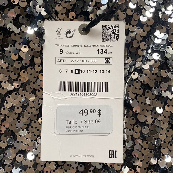 Zara Size 9 Sequins Party Holiday Dress - Picture 4 of 4